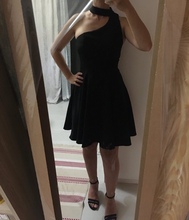 Siyah klasik elbise - Görsel 2