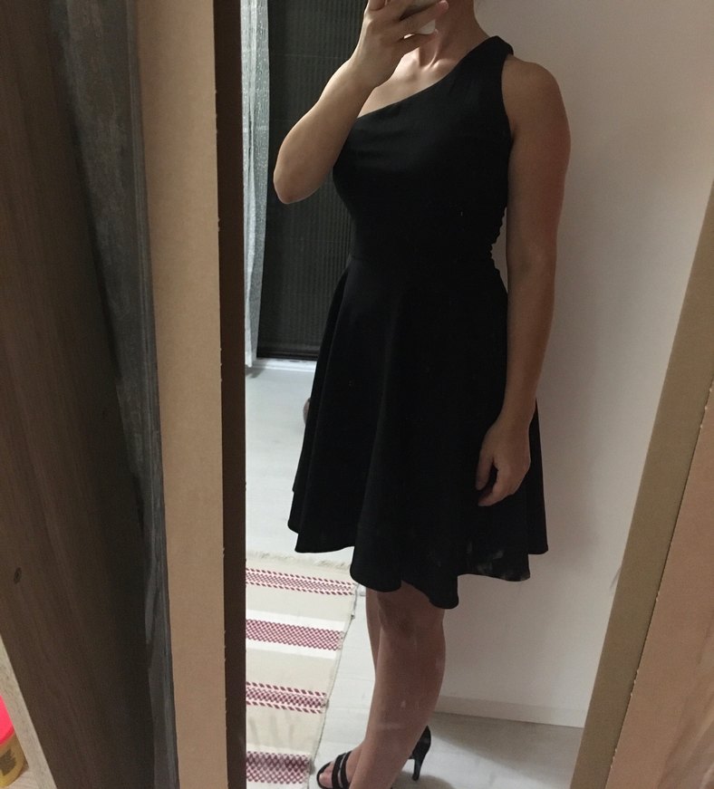 Siyah klasik elbise - Görsel 3