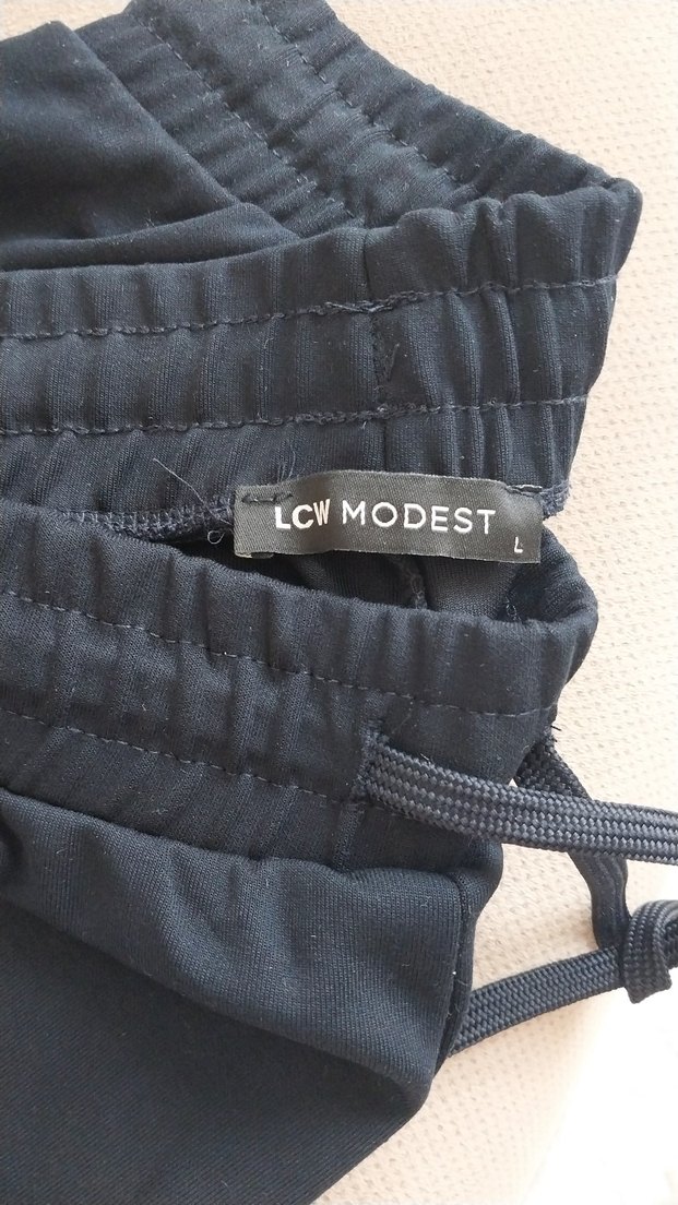 Lacivert Kadın Kemerli Rahat Kumaş Pantolon - Görsel 3