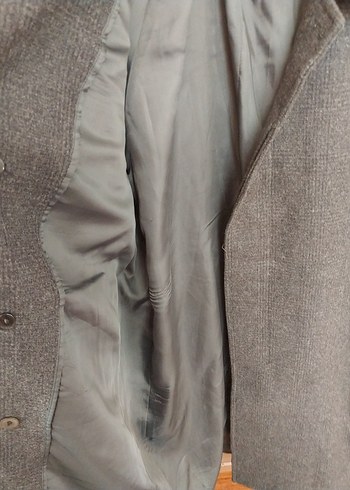 Düğmeli Gri Yün Erkek Kaban palto - Görsel 2