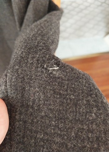 Düğmeli Gri Yün Erkek Kaban palto - Görsel 9