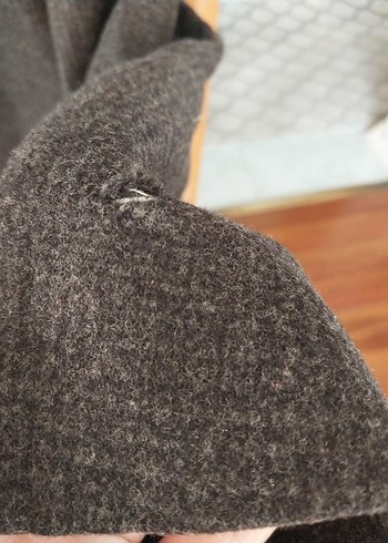 Düğmeli Gri Yün Erkek Kaban palto - Görsel 10