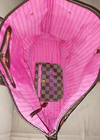 Mor Baskılı Deri Kadın Çanta - Görsel 2