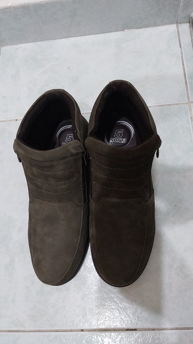 5 Nokta Haki renk Süet Kadın Dolgu Topuklu Bot - Görsel 4