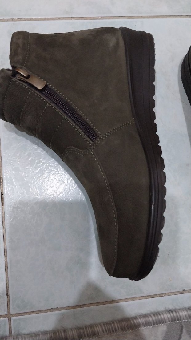 5 Nokta Haki renk Süet Kadın Dolgu Topuklu Bot - Görsel 2