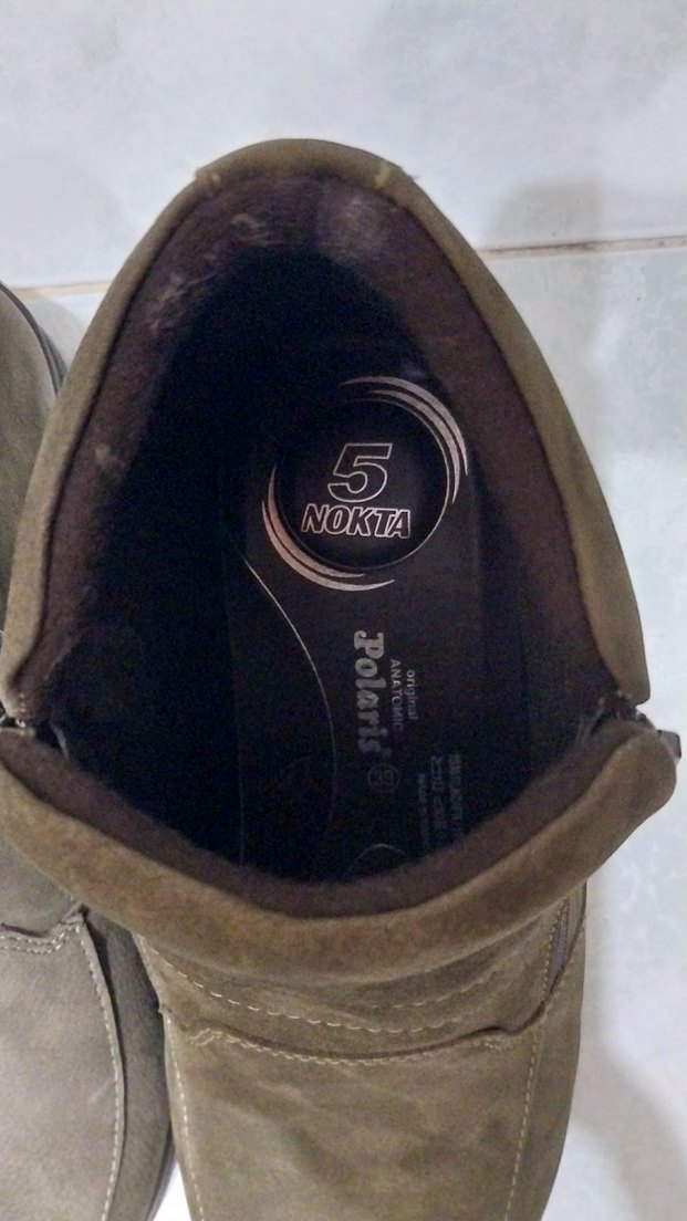 5 Nokta Haki renk Süet Kadın Dolgu Topuklu Bot - Görsel 5