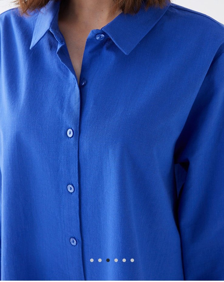 Mavi Kadın Gömlek - Görsel 2