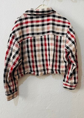 Düğmeli Kareli Kadın Mini Gömlek - Görsel 3