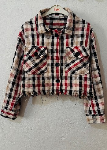 Düğmeli Kareli Kadın Mini Gömlek - Görsel 2