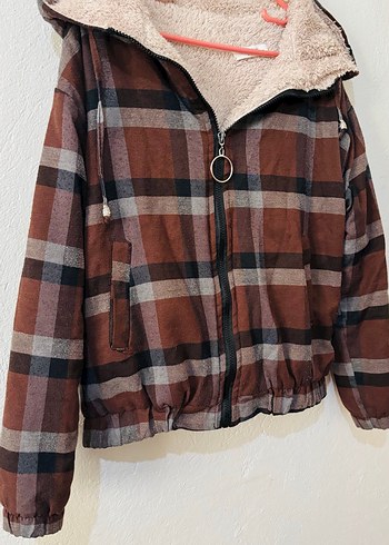 Kahverengi Kapüşonlu Kadın Ceket - Görsel 2