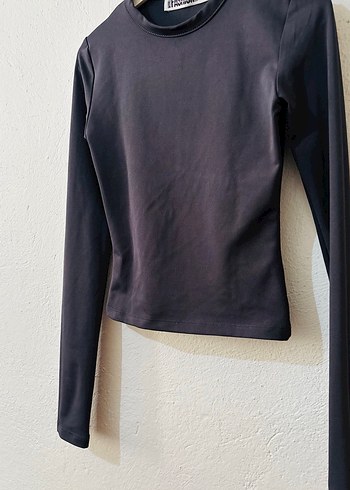 Siyah Uzun Kollu Basic Kadın Bluz - Görsel 3