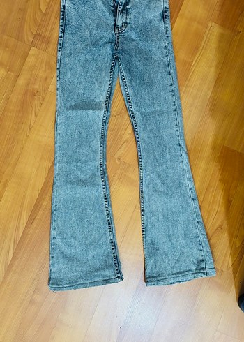 Gri İspanyol Paça Denim Fit Kadın Jean - Görsel 3