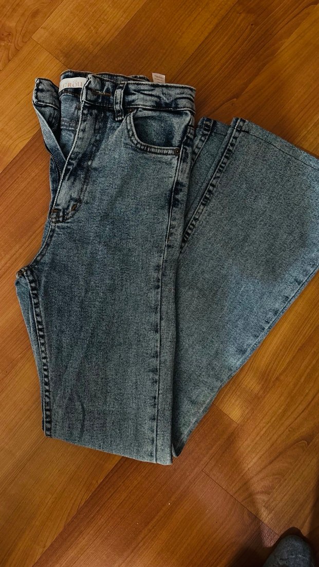 Gri İspanyol Paça Denim Fit Kadın Jean - Görsel 2