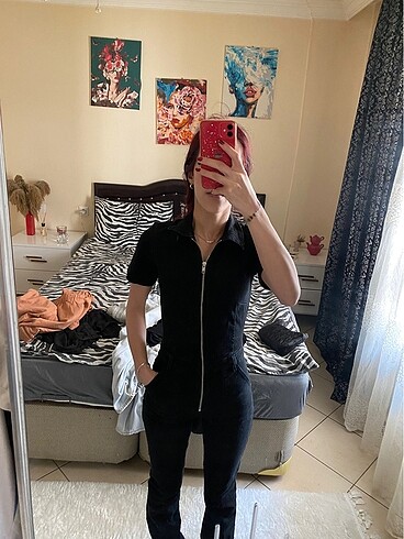 Mango Mango Siyah Denim Kot Tulum