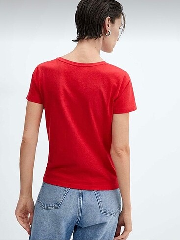 s Beden Mango Kırmızı T-shirt