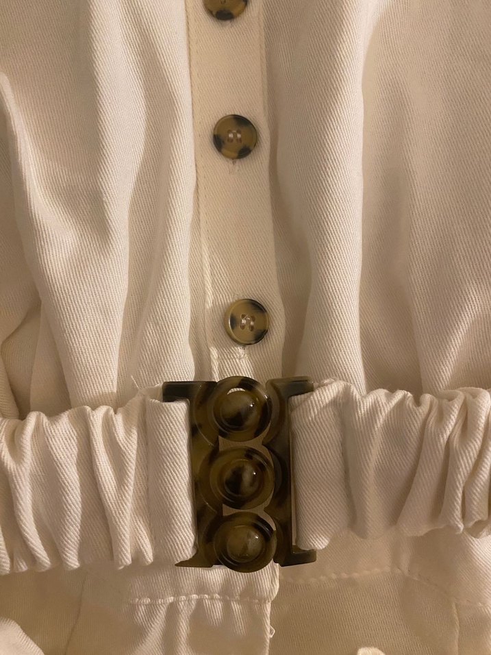 Trendyolmilla Kemerli Kısa Keten Tulum - Görsel 3