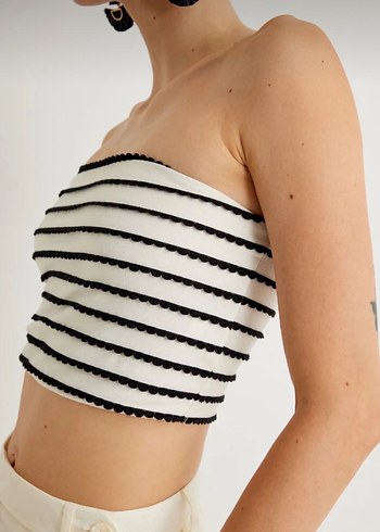 Koton Çizgili Straplez Büstiyer - Görsel 3