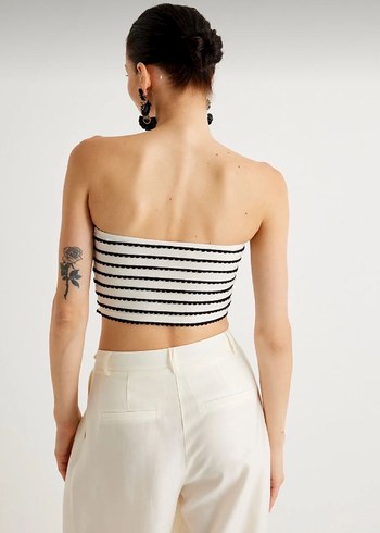 Koton Çizgili Straplez Büstiyer - Görsel 2