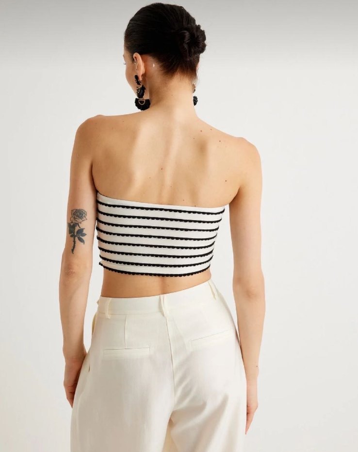 Koton Çizgili Straplez Büstiyer - Görsel 2