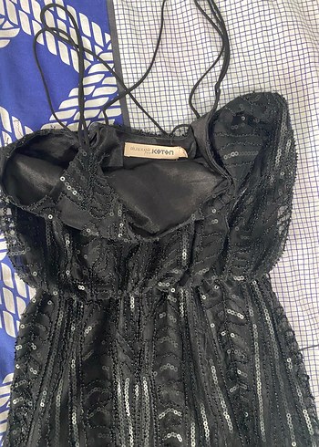 Siyah Dantelli Uzun Askılı Kadın Abiye Elbise - Görsel 2