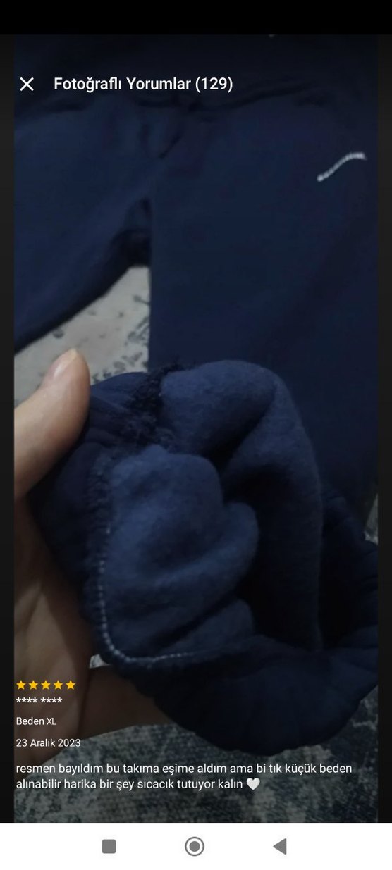 Lacivert Denim Erkek Eşofman Altı - Görsel 2