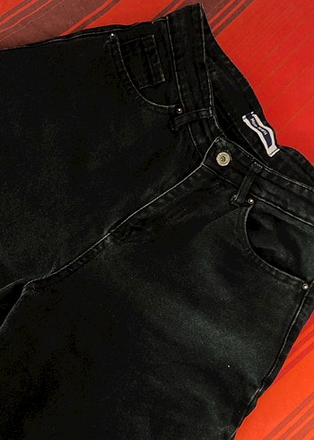 Siyah Bol Kesim Kadın Denim Pantolon