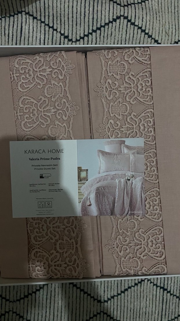 Nakışlı Pudra Pembe Nevresim Takımı - Görsel 2