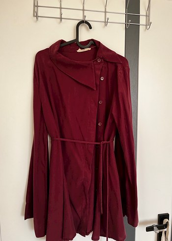 l Beden Bordo Düğmeli Tunik