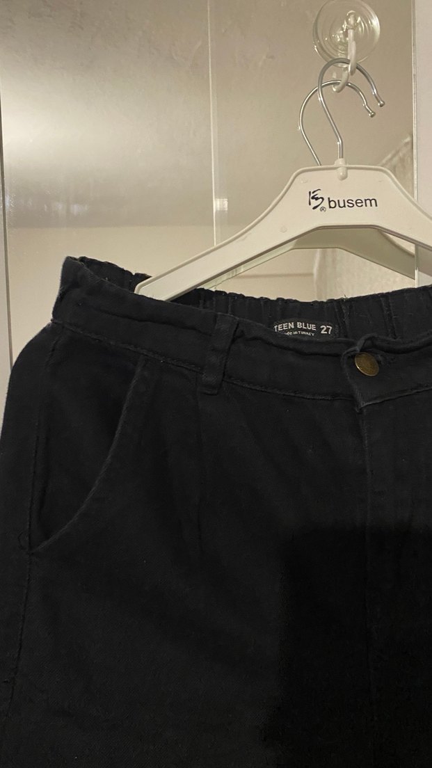 Kadın Siyah kot Bol Kesim Boyfriend Pantolon - Görsel 2