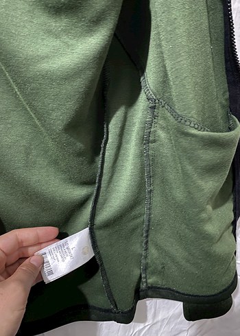 Haki ve Siyah Fermuarlı Erkek Sweatshirt - Görsel 5