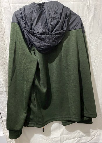 Haki ve Siyah Fermuarlı Erkek Sweatshirt - Görsel 6