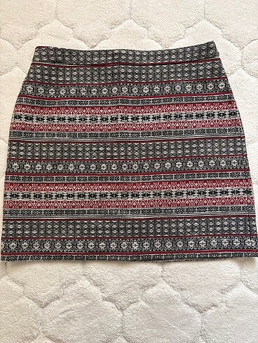 Etnik desenli mini etek