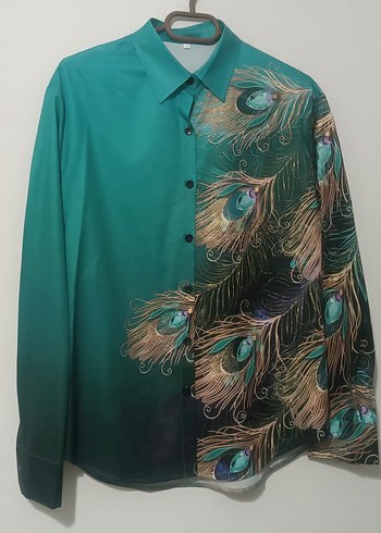 Turkuaz Saten Gömlek - Görsel 2