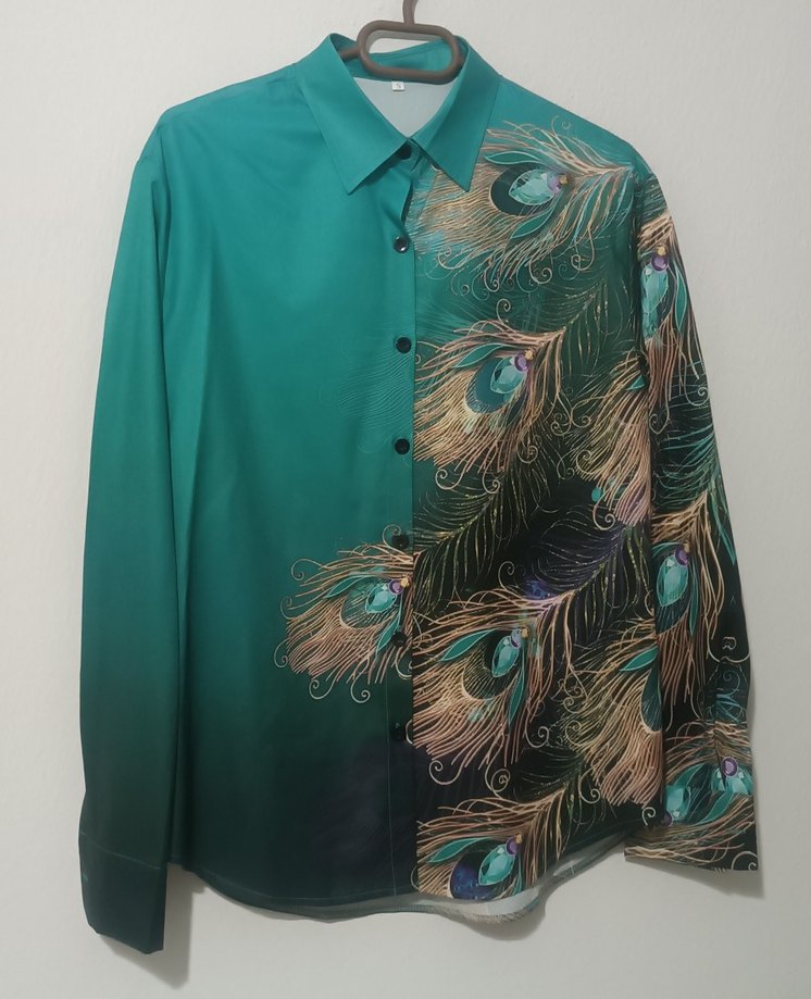 Turkuaz Saten Gömlek - Görsel 2