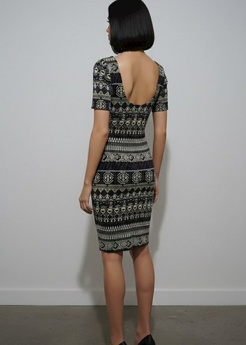 Koton Marka Desenli Sırt Dekolteli Elbise - Görsel 2