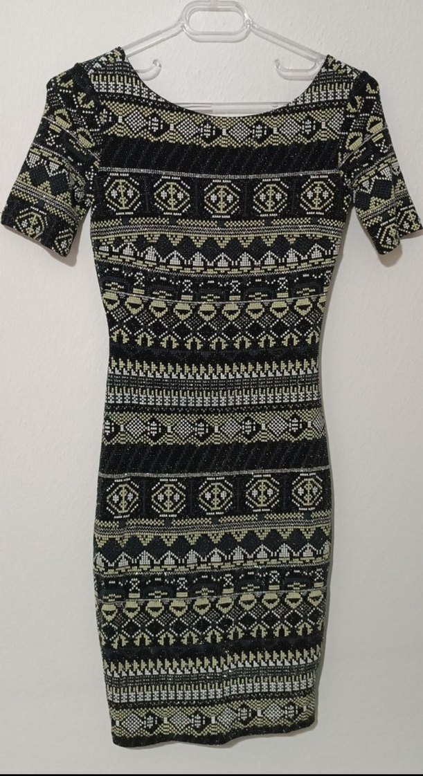 Koton Marka Desenli Sırt Dekolteli Elbise - Görsel 3