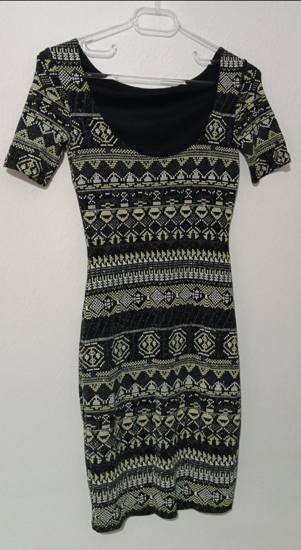 Koton Marka Desenli Sırt Dekolteli Elbise - Görsel 4