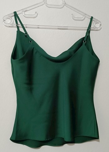 Zümrüt Yeşili Dökümlü Yaka Bluz - Görsel 3