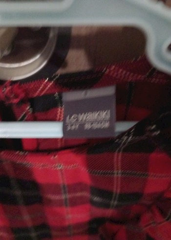 Kız Çocuk Kırmızı Uzun Kollu Fırfırlı Elbise - Görsel 2