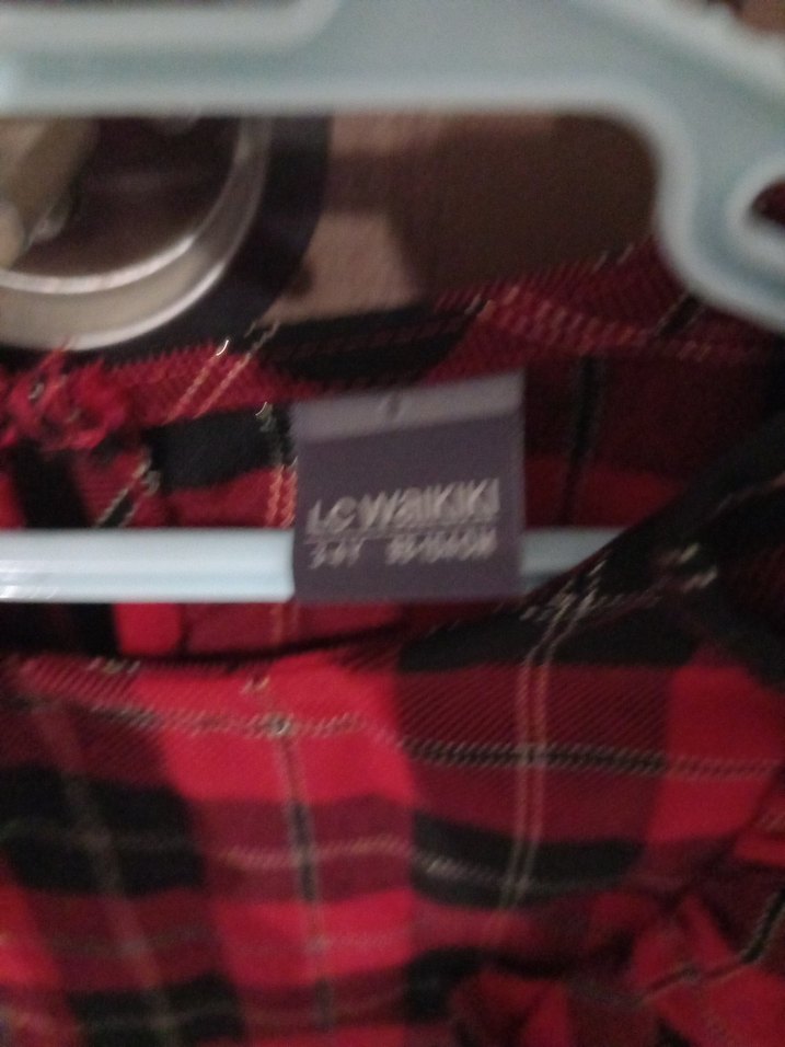 Kız Çocuk Kırmızı Uzun Kollu Fırfırlı Elbise - Görsel 2