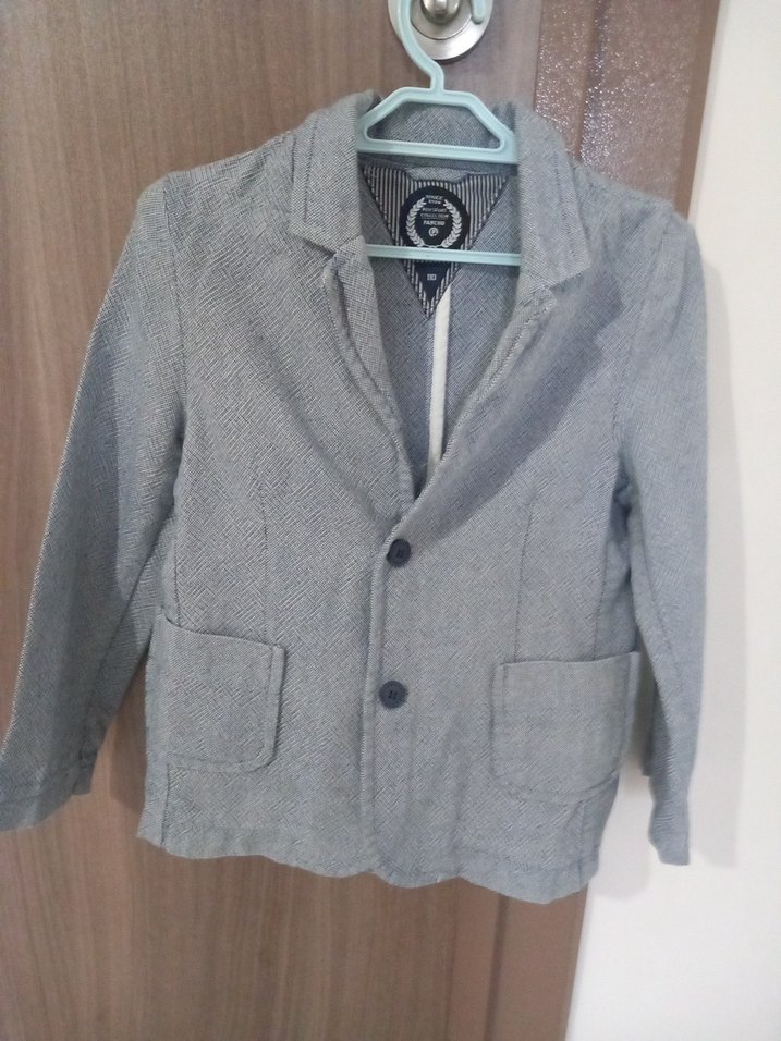 Erkek Çocuk Gri Keten Ceket - Görsel 2