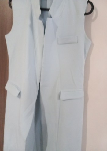 Beyaz Midi Kadın Yelek - Görsel 3