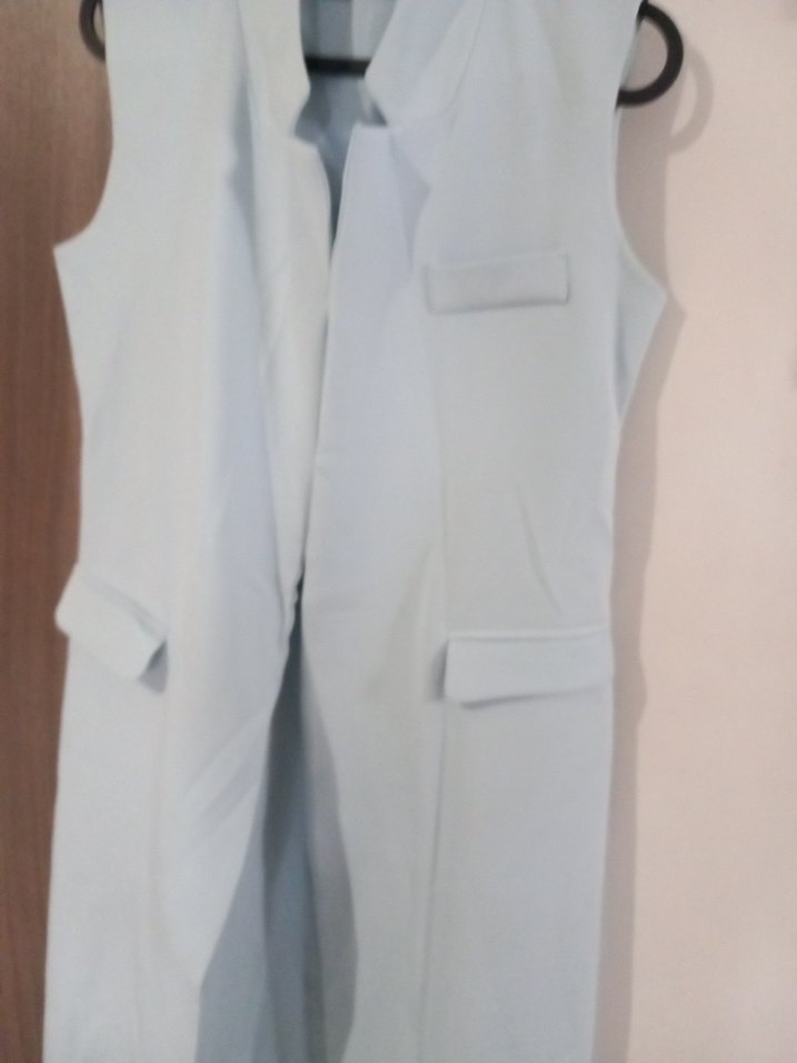 Beyaz Midi Kadın Yelek - Görsel 3