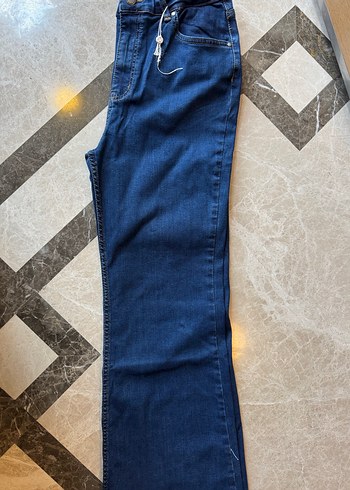Diğer Düğmeli Lacivert Kadın Denim Pantolon