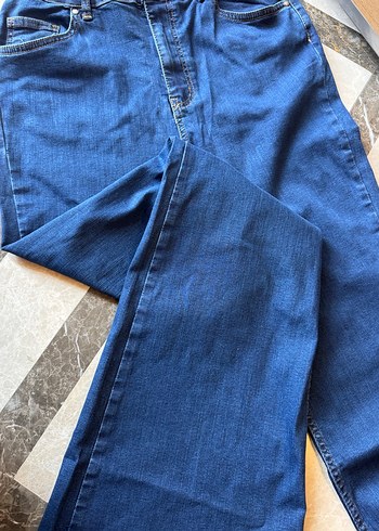 Düğmeli Lacivert Kadın Denim Pantolon