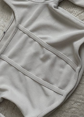 Gri Uzun Kollu Fitted Bluz - Görsel 2