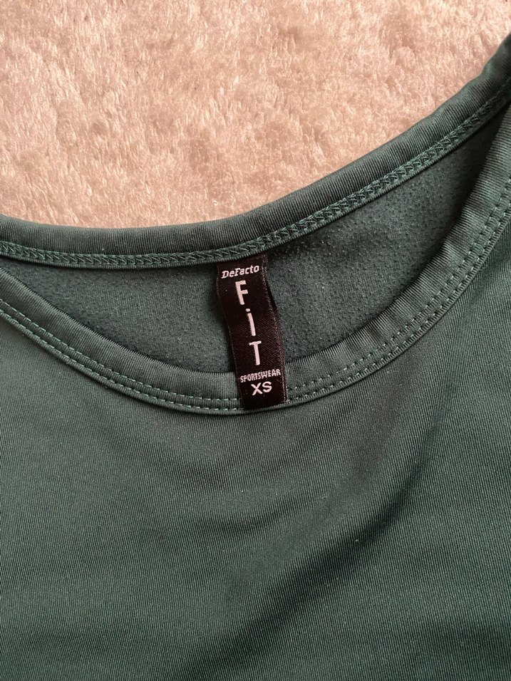 Haki Uzun Kollu Crop Top - Görsel 2