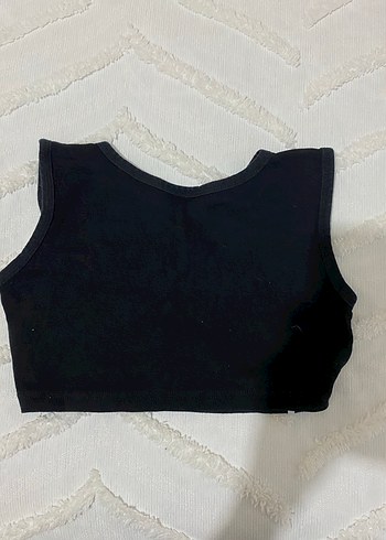 Siyah Spor Crop Top - Görsel 2