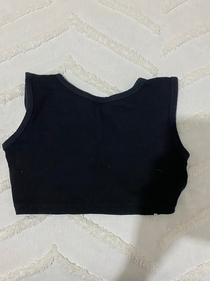 Siyah Spor Crop Top - Görsel 2