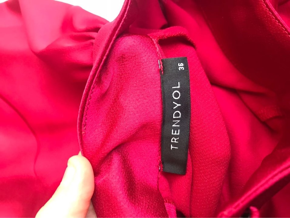 Kırmızı Drapeli Uzun Kollu Midi Elbise - Görsel 4